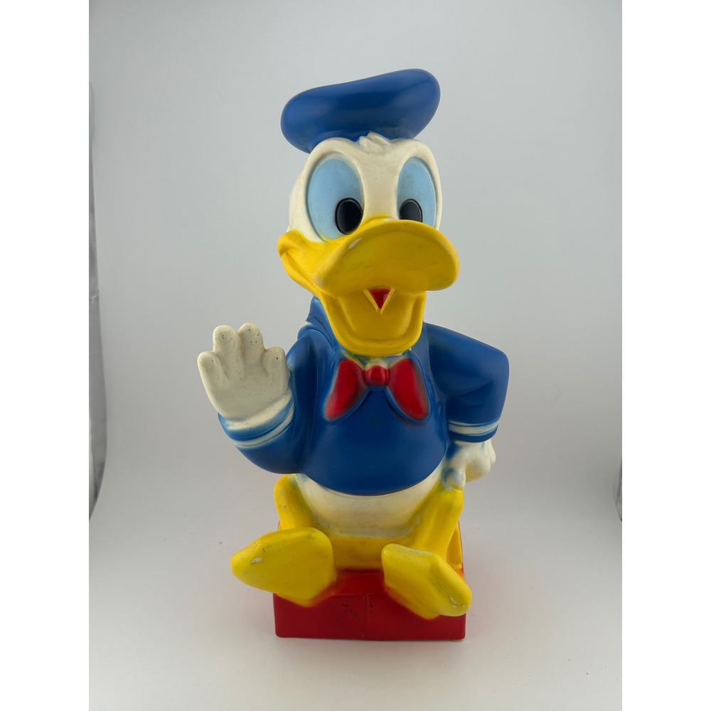 Vintage Walt Disney Productions Donald Duck Coin Bank Play Phl Plastics